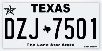 TX license plate DZJ7501