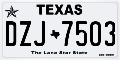 TX license plate DZJ7503
