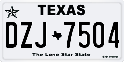 TX license plate DZJ7504