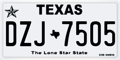 TX license plate DZJ7505