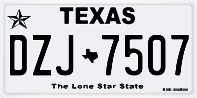 TX license plate DZJ7507