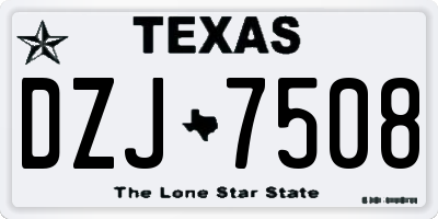 TX license plate DZJ7508