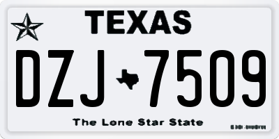TX license plate DZJ7509
