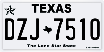 TX license plate DZJ7510