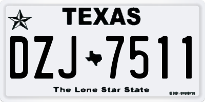TX license plate DZJ7511