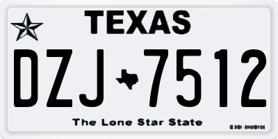 TX license plate DZJ7512