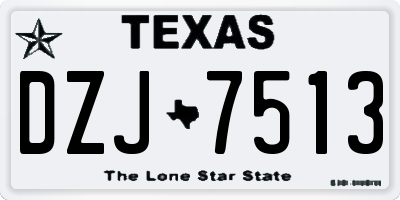 TX license plate DZJ7513