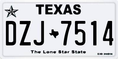 TX license plate DZJ7514