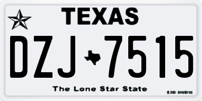 TX license plate DZJ7515