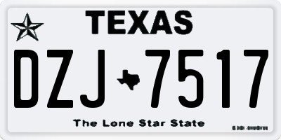 TX license plate DZJ7517