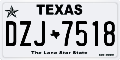 TX license plate DZJ7518