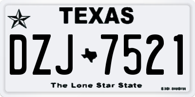 TX license plate DZJ7521