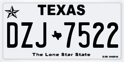 TX license plate DZJ7522