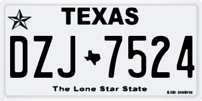 TX license plate DZJ7524