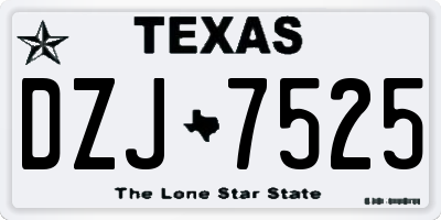 TX license plate DZJ7525