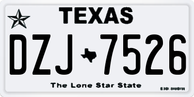 TX license plate DZJ7526