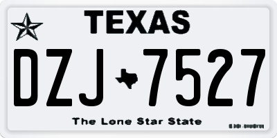 TX license plate DZJ7527