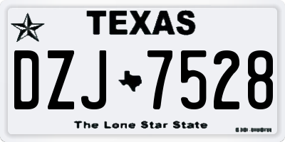 TX license plate DZJ7528
