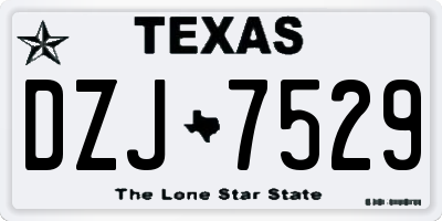 TX license plate DZJ7529