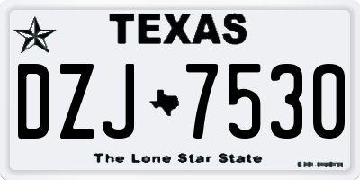 TX license plate DZJ7530