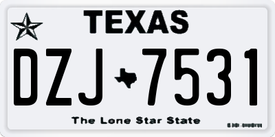 TX license plate DZJ7531