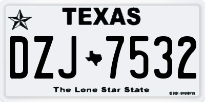 TX license plate DZJ7532
