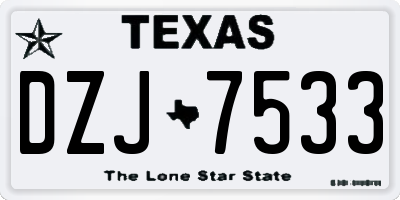 TX license plate DZJ7533
