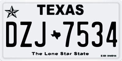 TX license plate DZJ7534