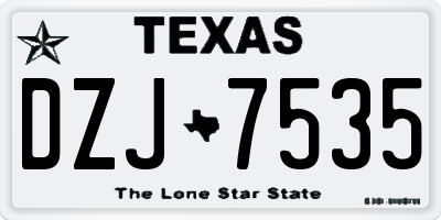 TX license plate DZJ7535