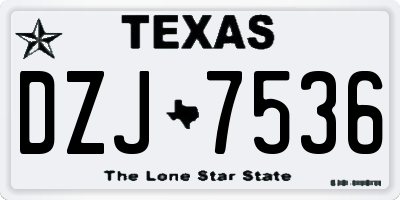 TX license plate DZJ7536