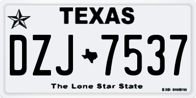 TX license plate DZJ7537