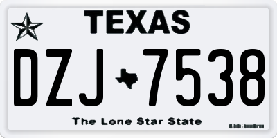 TX license plate DZJ7538