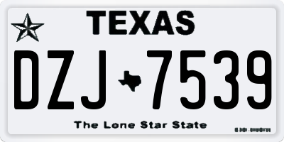 TX license plate DZJ7539