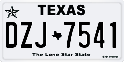 TX license plate DZJ7541