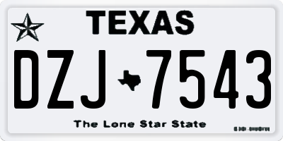 TX license plate DZJ7543