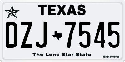 TX license plate DZJ7545