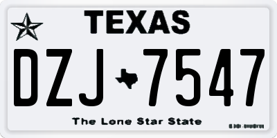 TX license plate DZJ7547