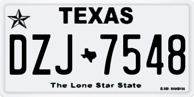 TX license plate DZJ7548