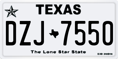TX license plate DZJ7550