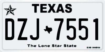 TX license plate DZJ7551
