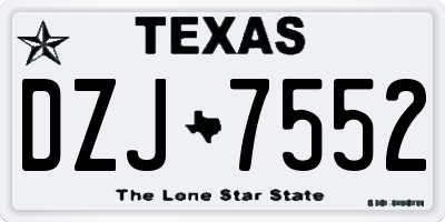 TX license plate DZJ7552