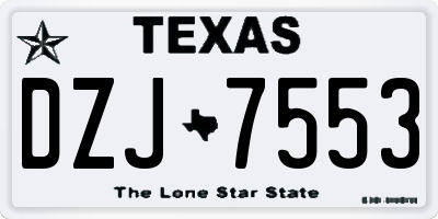 TX license plate DZJ7553