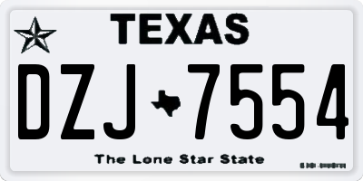 TX license plate DZJ7554