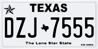 TX license plate DZJ7555