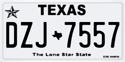 TX license plate DZJ7557