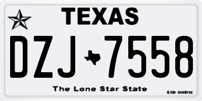 TX license plate DZJ7558
