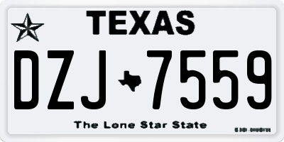 TX license plate DZJ7559