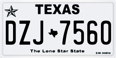 TX license plate DZJ7560
