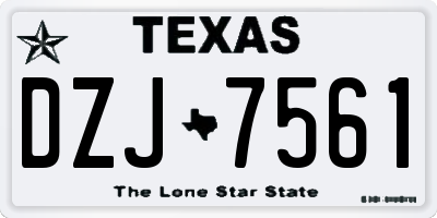 TX license plate DZJ7561