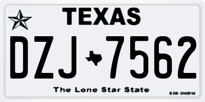TX license plate DZJ7562